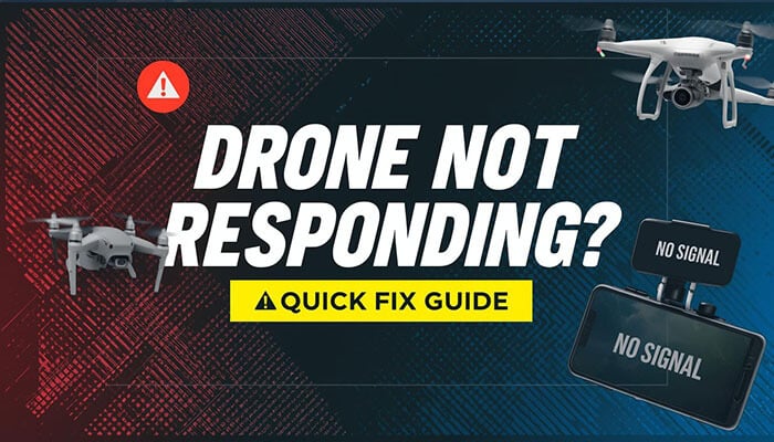 How to Unbind DJI Drone: Complete Guide to Reset and Disconnect - robodronetech - RoboDroneTech How to Unbind DJI Drone - Drone not responding alert with two drones and a'No Signal' message on a screen, highlighting a quick fix guide for connectivity issues.