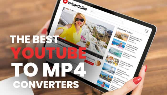 The Best YouTube to MP4 Converters - Robo Drone Tech - RoboDroneTech Converting YouTube to MP4 concept displayed on a tablet screen showing a list of online video converter tools, illustrating how users compare and select platforms for Converting YouTube to MP4 for offline playback, video downloading, and cross-device media compatibility.