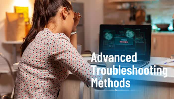 Advanced Troubleshooting Methods - Robo Drone Tech - RoboDroneTech Advanced troubleshooting methods for Zenvekeypo4 Software Problem showing a user diagnosing software errors, system failures, and technical issues with effective repair solutions.