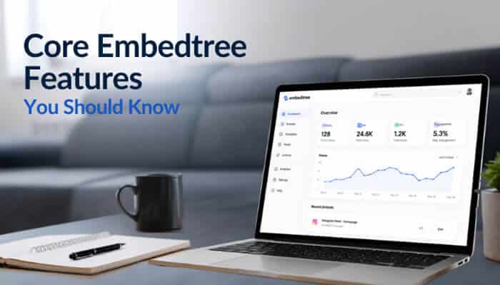 Core Embedtree Features You Should Know - Robo Drone Tech - RoboDroneTech Embedtree Tech Tips analytics dashboard displayed on a laptop, showcasing core Embedtree features such as link management, audience insights, click tracking, performance analytics, content optimization, social media integration, and user engagement monitoring for creators, marketers, and businesses seeking data-driven growth.