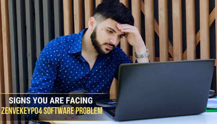 Signs You Are Facing Zenvekeypo4 Software Problem - Robo Drone Tech - RoboDroneTech Signs You Are Facing Zenvekeypo4 Software Problem with a user experiencing software errors, performance issues, troubleshooting challenges, and system problems on a laptop.
